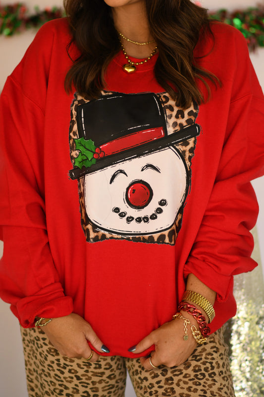 Frosty Leopard Graphic Sweatshirt