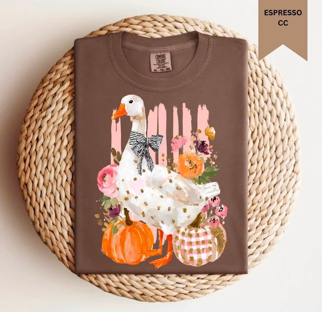 Stripe Pumpkin Goose Graphic Tee