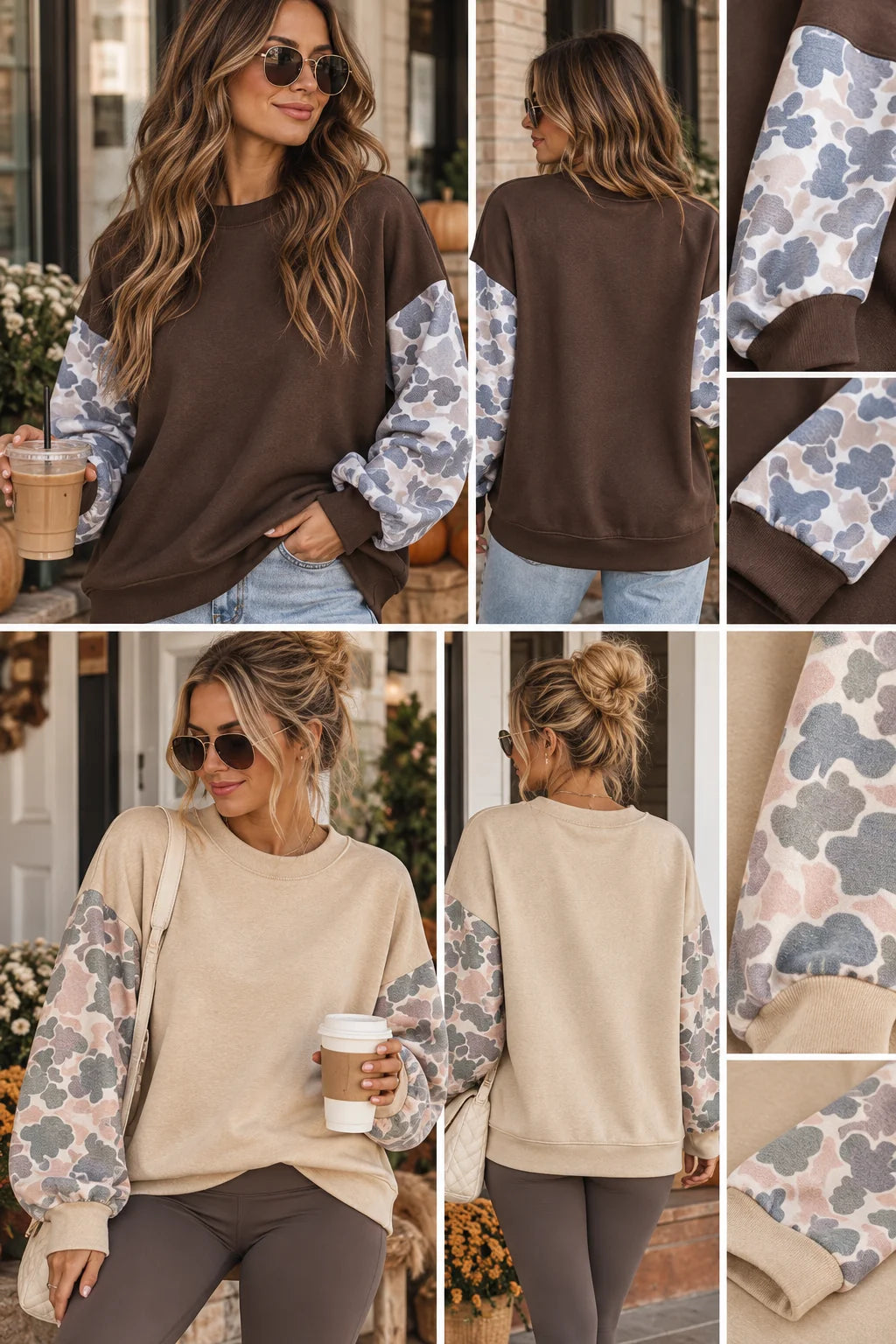 *PREORDER* Camo Sleeve Pullover Sweatshirt