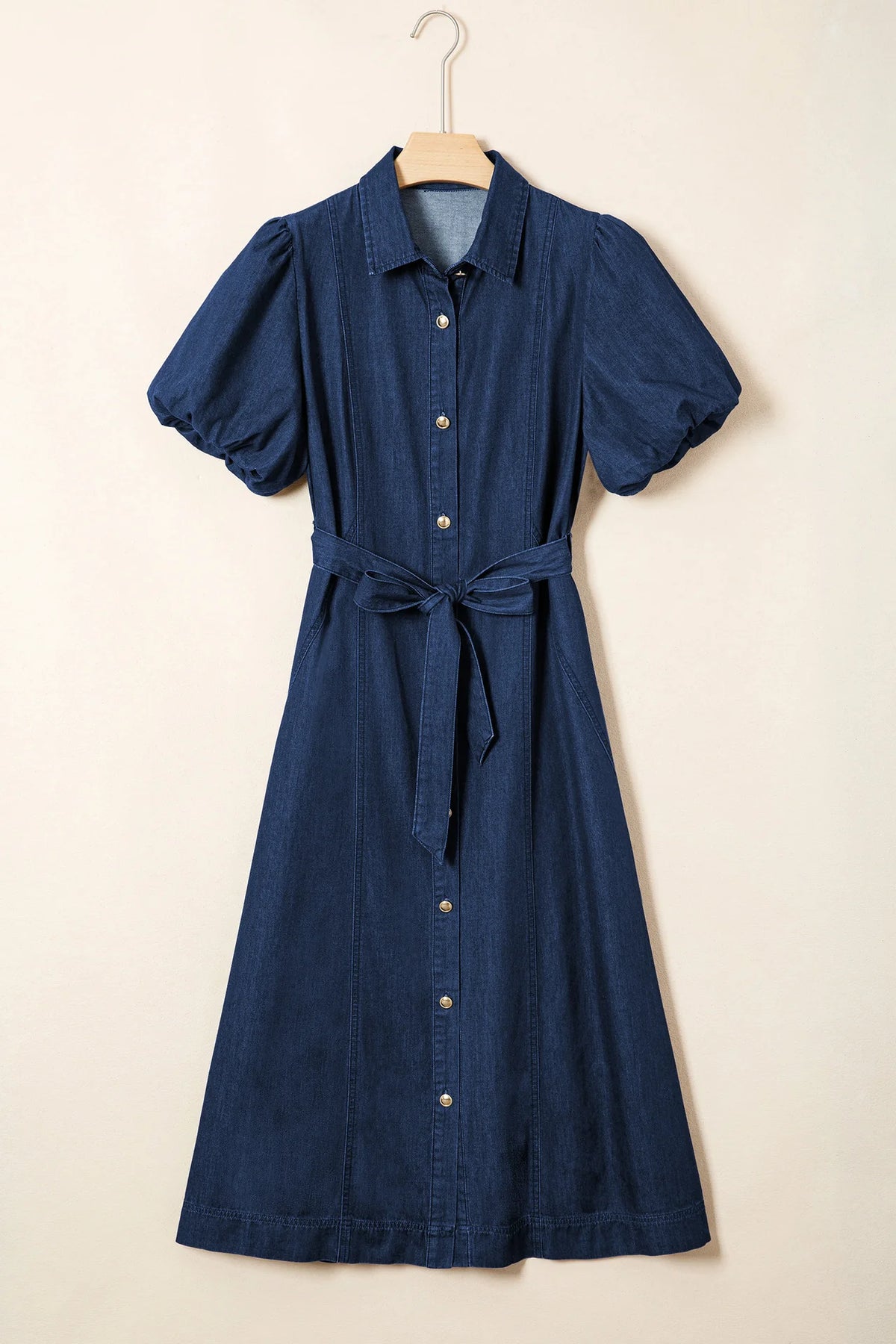 *PREORDER* Bubble Sleeve Long Denim Dress
