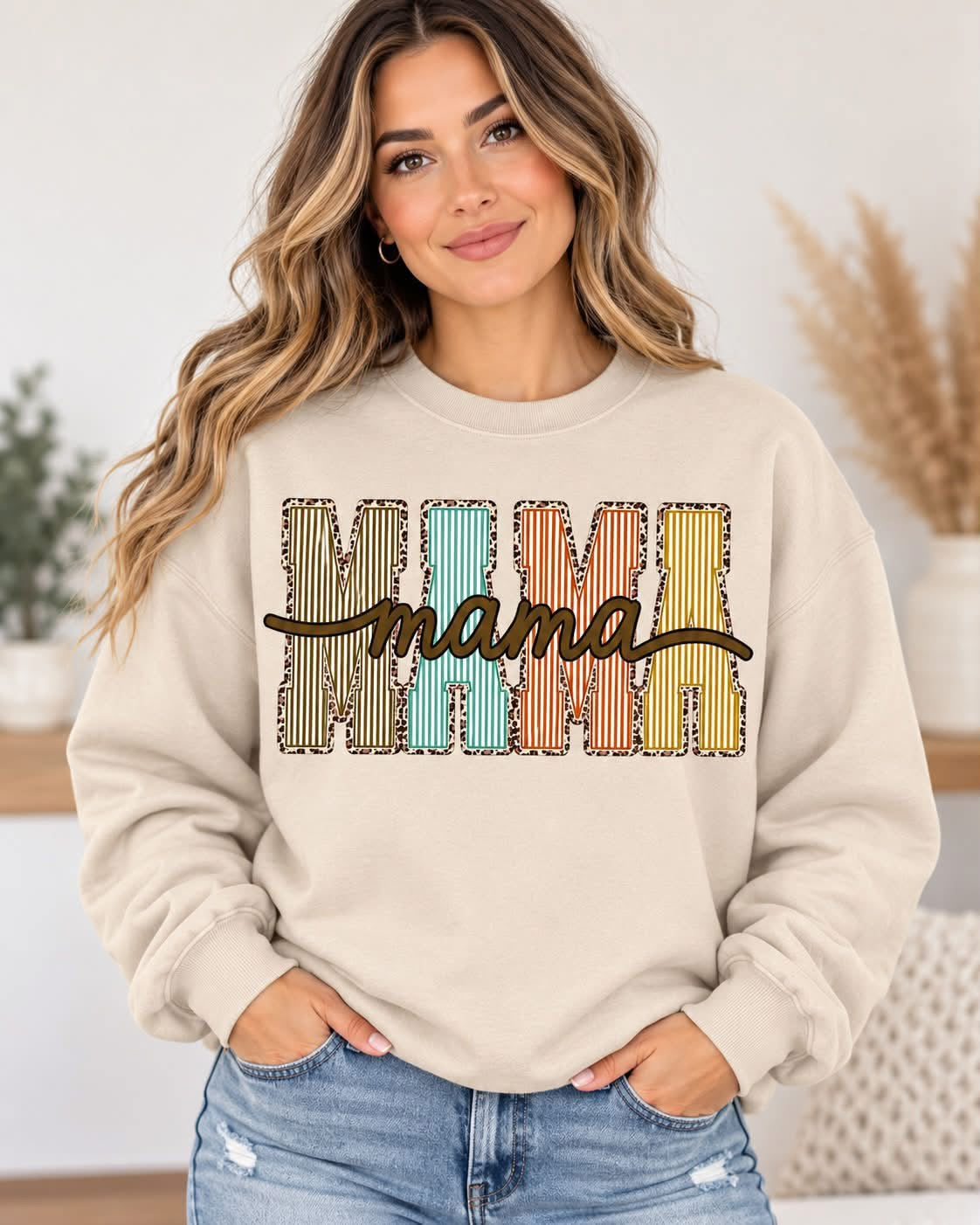 Mama Leopard Fall Graphic Sweatshirt