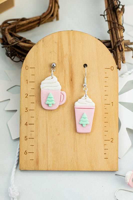 *PREORDER* Pink Mint Tree Coffee Earrings