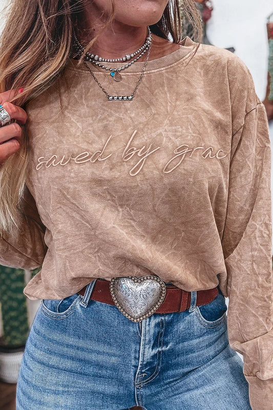 *PREORDER* Saved by Grace Embroidery Sweatshirt