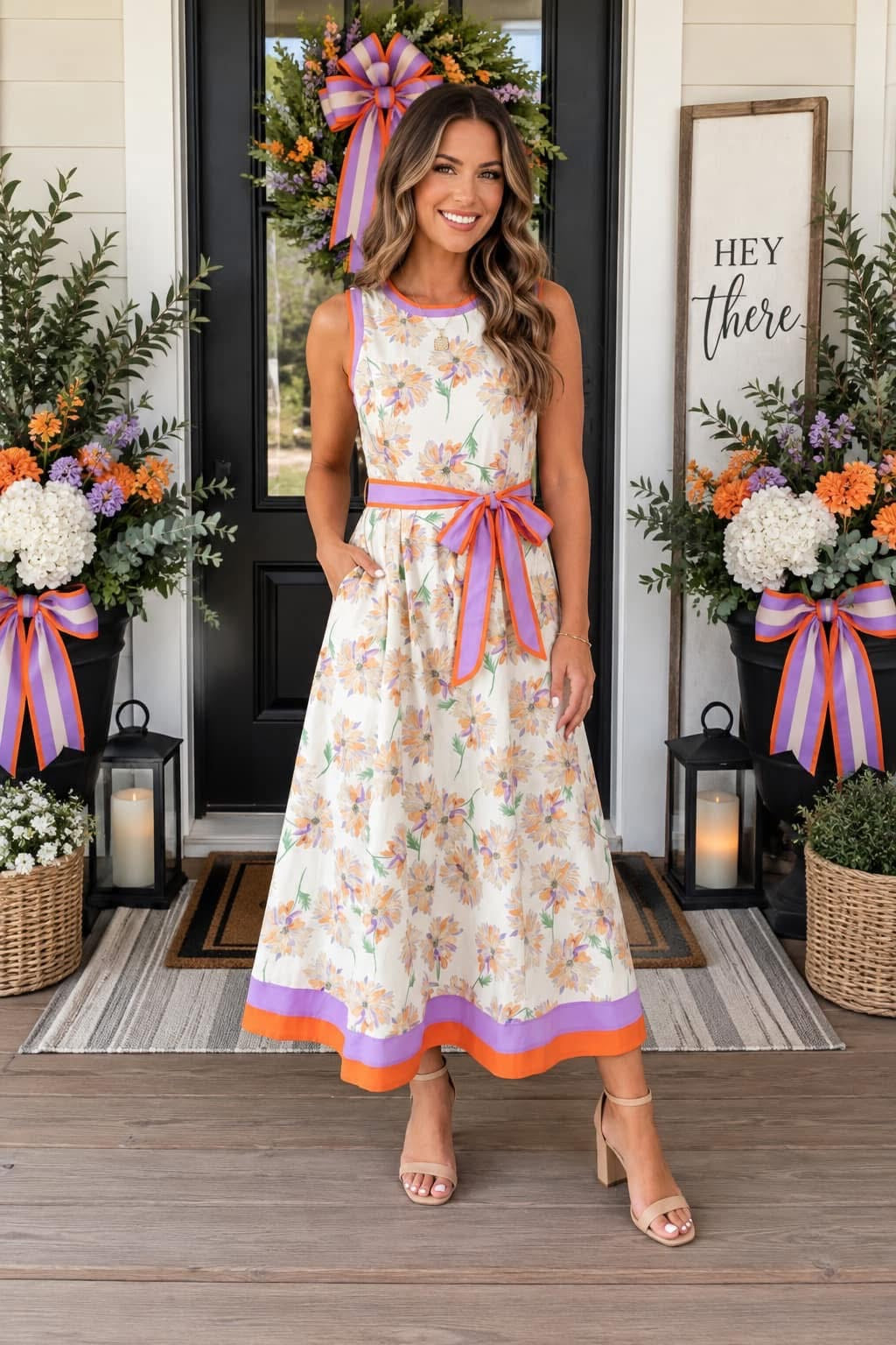 *PREORDER* White Floral Belted Maxi Dress