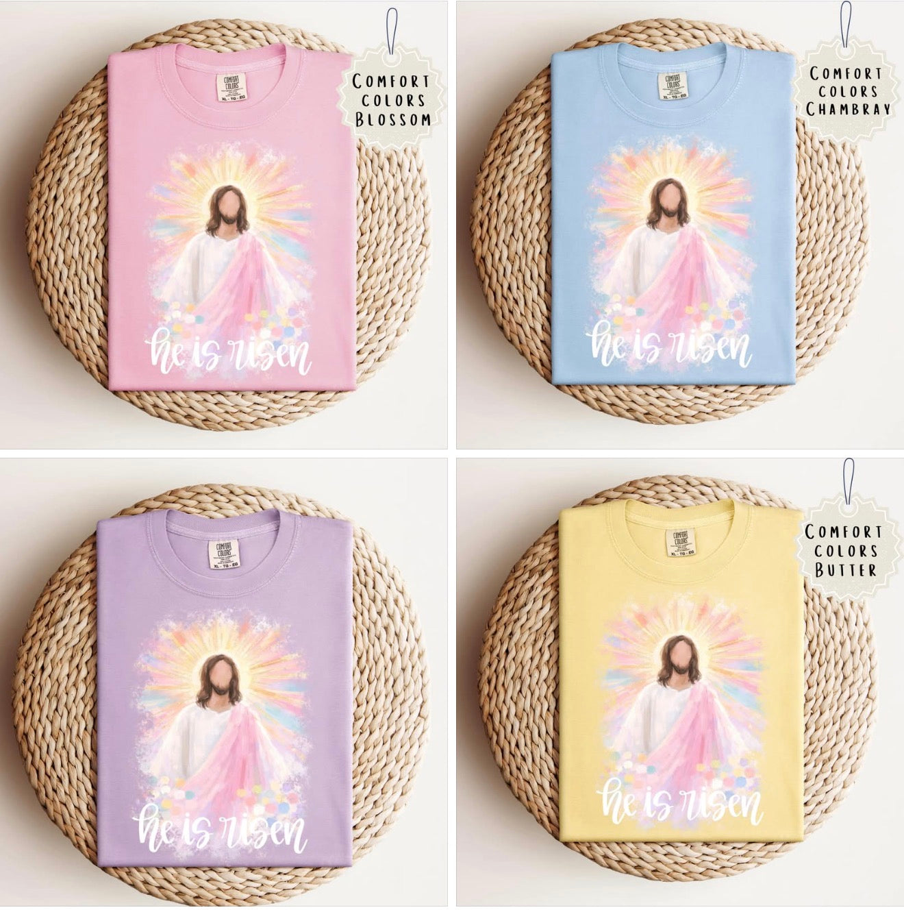 Pastel He Is Risen Graphic Tee