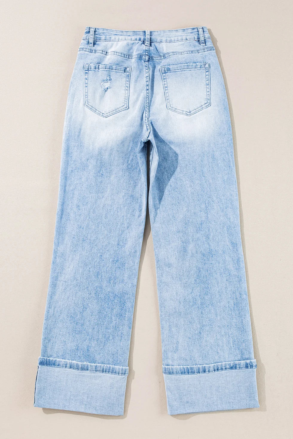 *PREORDER* Light-Wash Distressed Flare Jeans