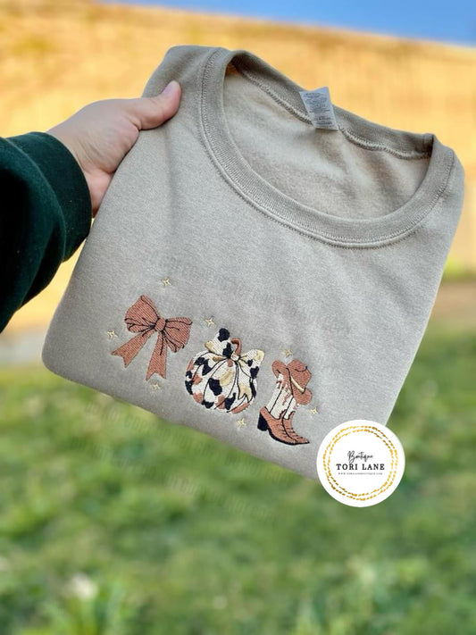 Embroidered Western Fall Sweatshirt