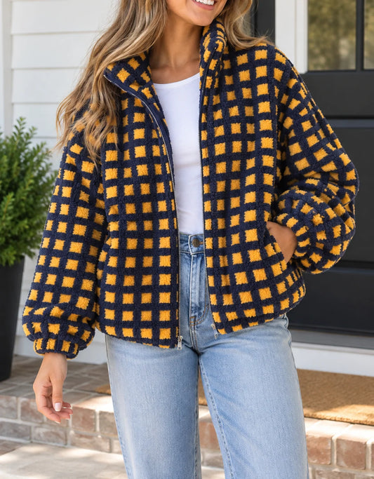 *PREORDER* Blue Plaid Fleece Jacket