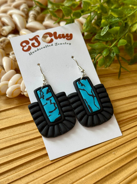 Turquoise Clay Earrings