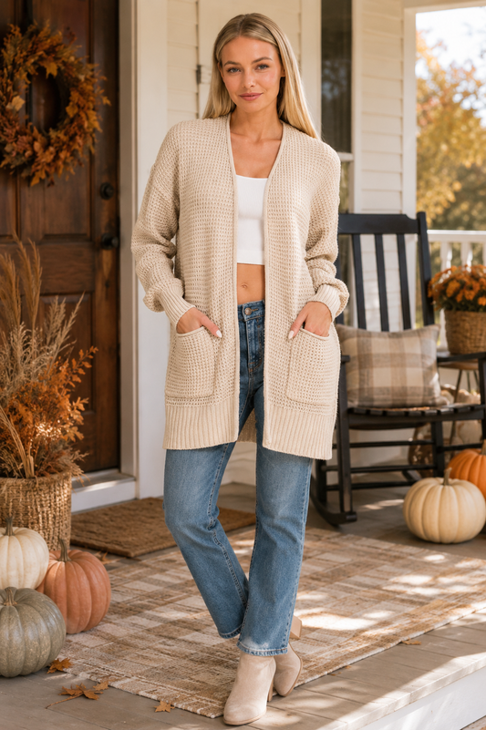 The Everly Beige Cardigan