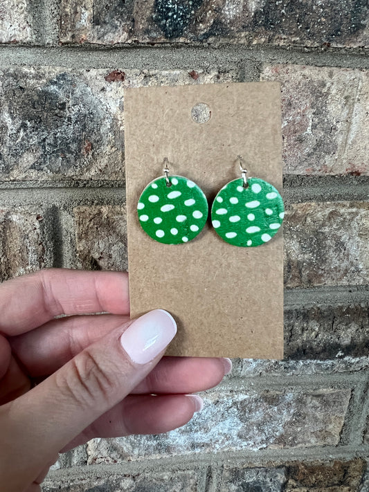 Holiday Green Dot Earrings