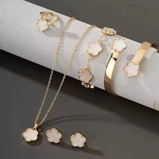 Five Piece Clover Jewelry Set