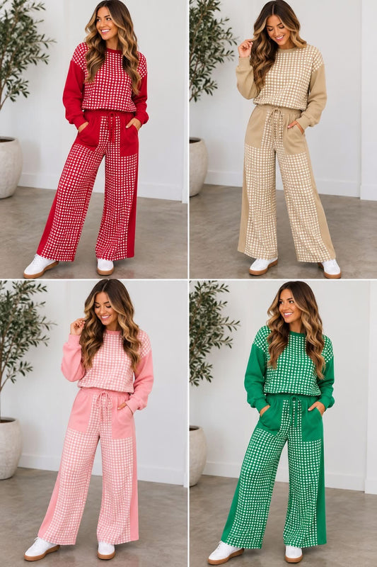 *PREORDER* Patchwork Wide Leg Set