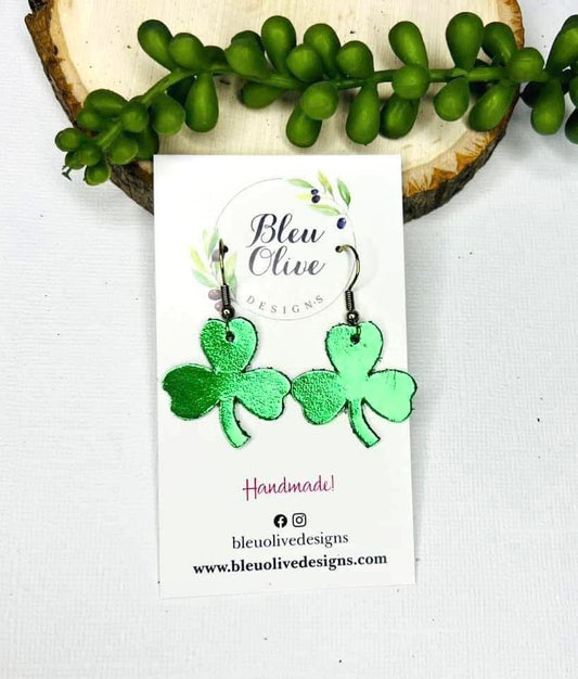 Metallic Shamrock Earrings