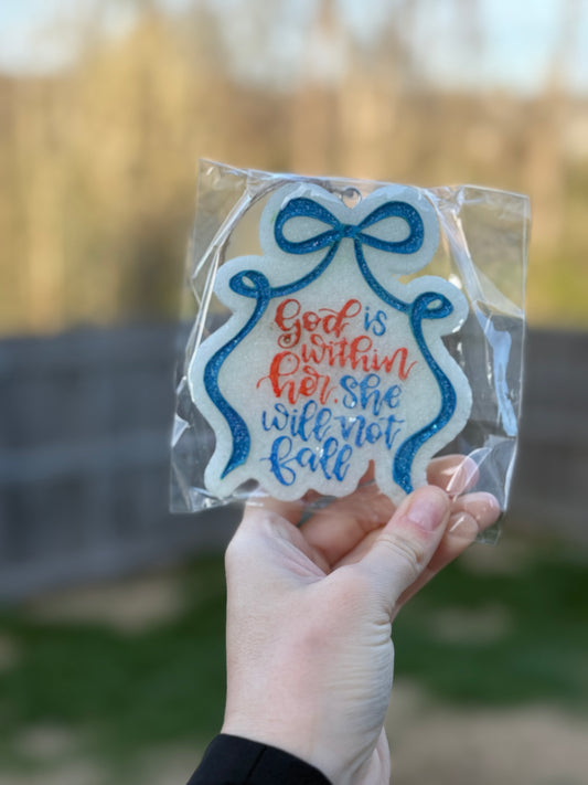 God Is Within Her Blue Car Air Freshie (Blue Hawaiian)