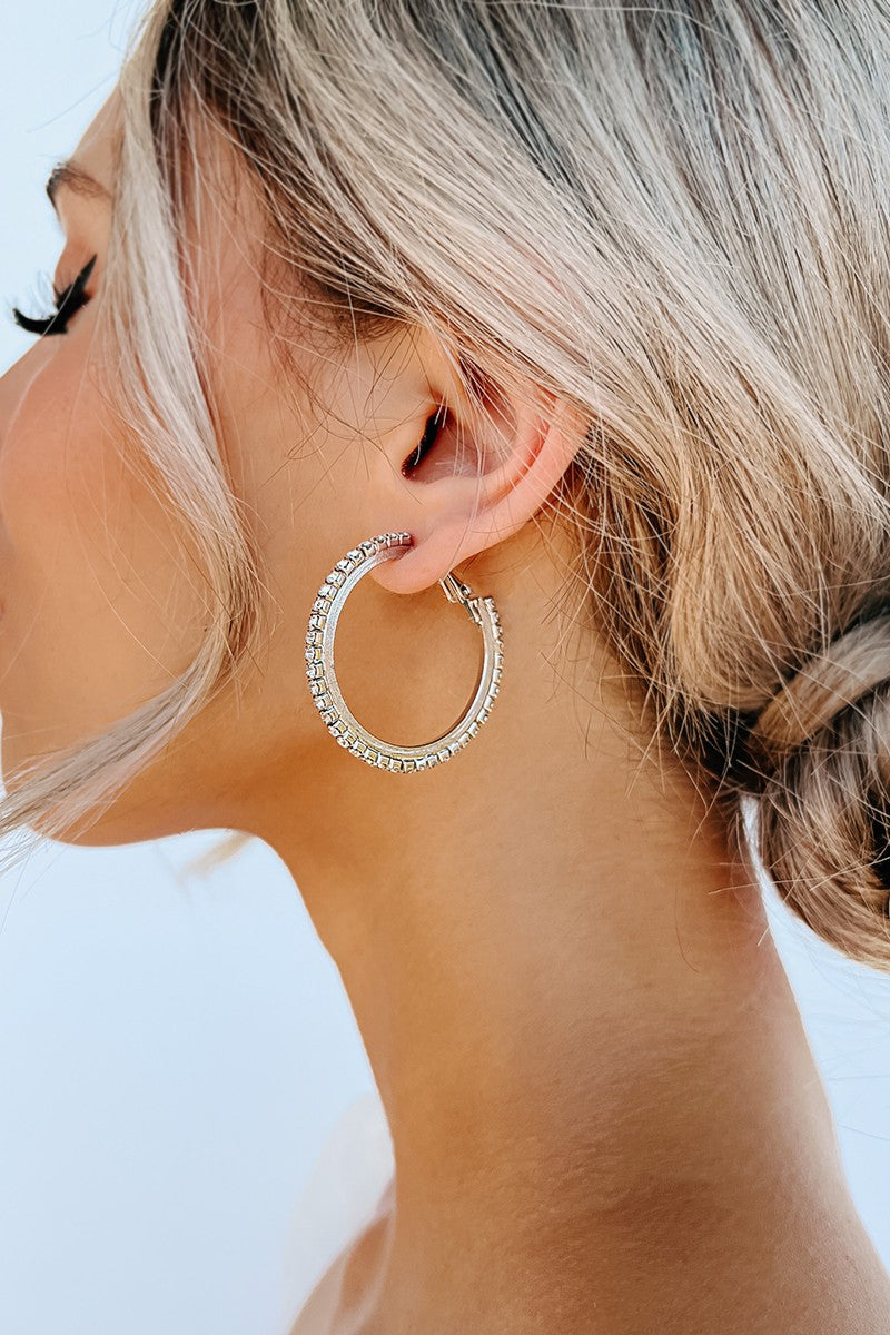 Silver Slay Hoop Earrings