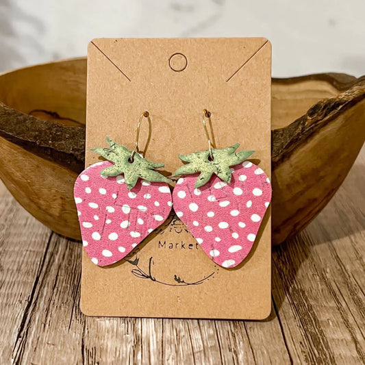 Pink Strawberry Earrings