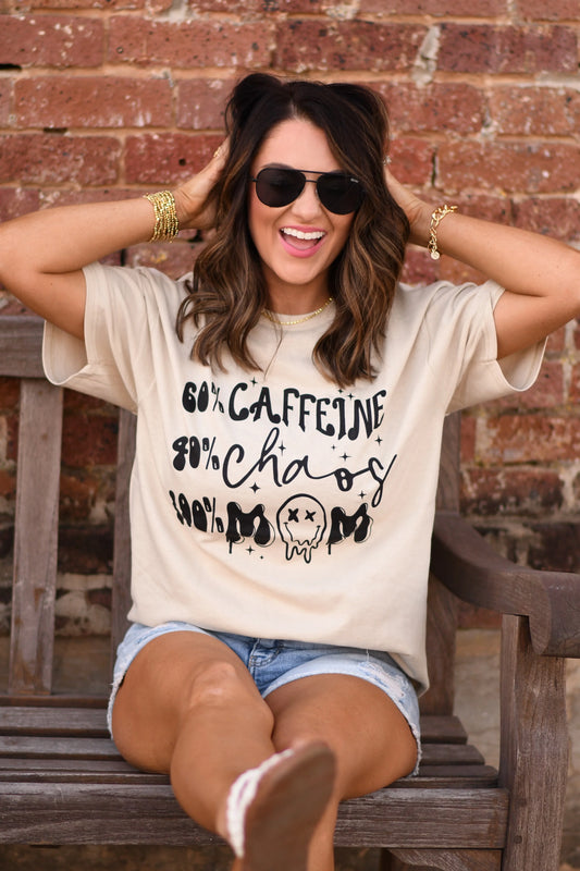 60% Caffeine 40% Chaos 100% Mom Graphic Tee