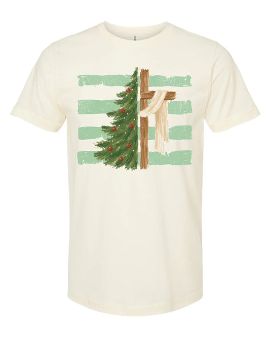 Christmas Tree and Cross Graphic Tee