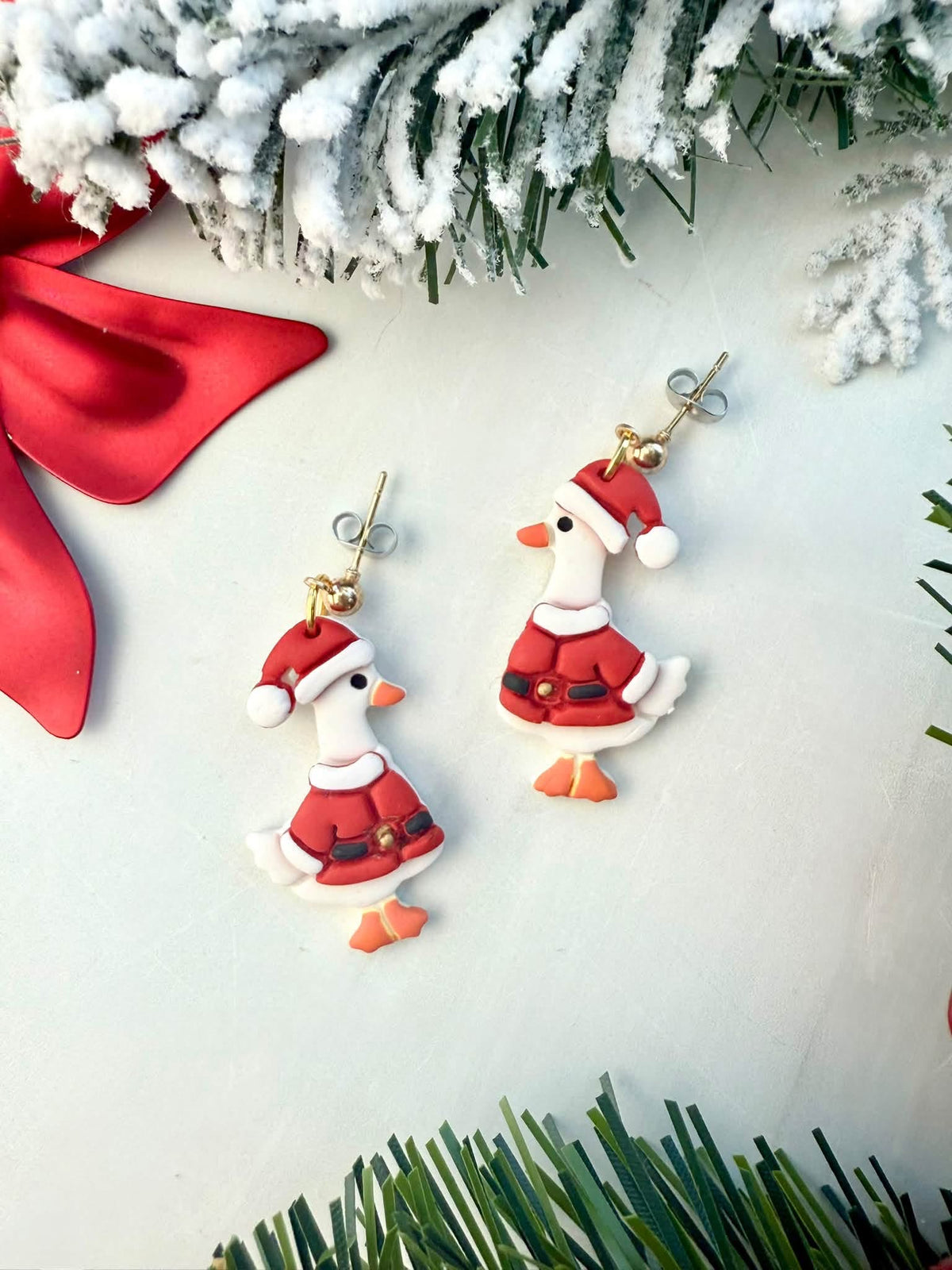 *PREORDER* Santa Geese Dangle Earrings