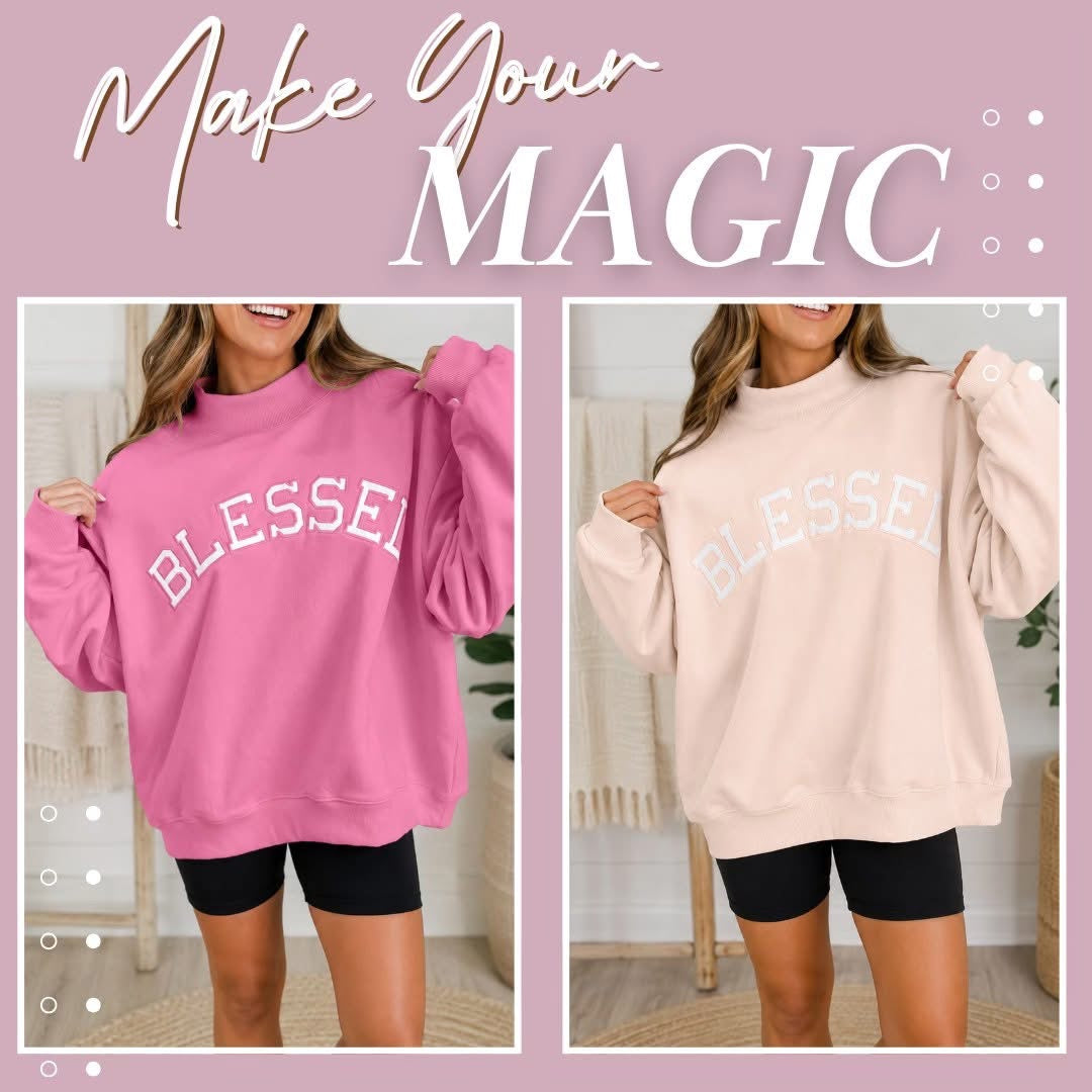 *PREORDER* Embroidered Blessed Sweatshirt