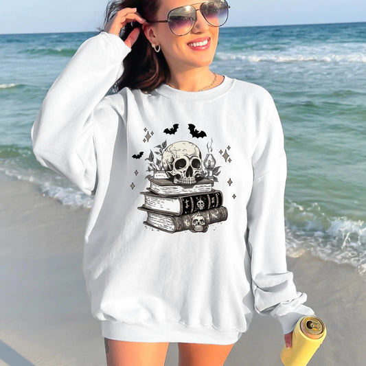 Skull Books Graphic Sweatshirt