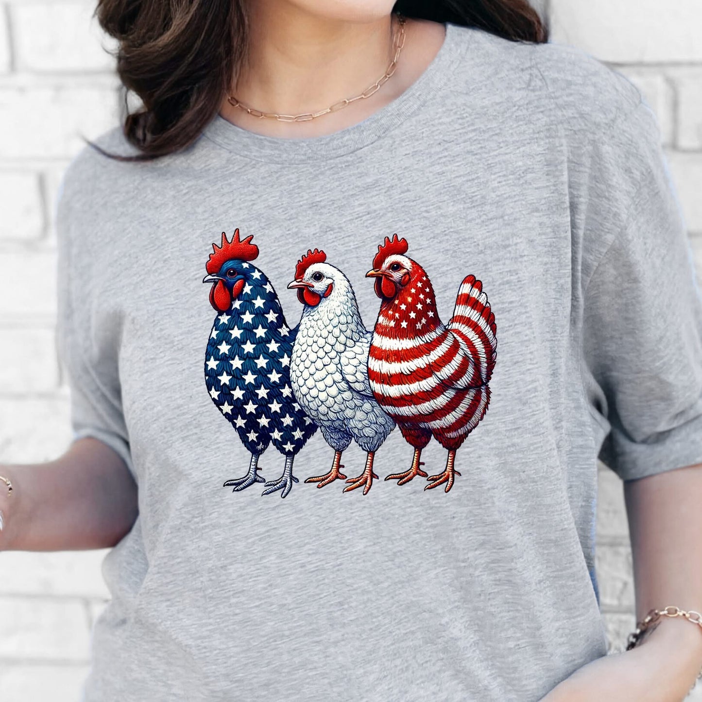 Patriotic Chickens Graphic Tee