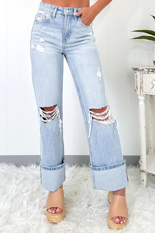 Distressed Light Wash Jeans