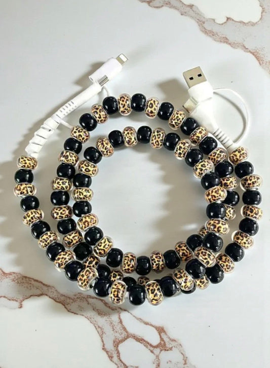 Cheetah Beaded Cord Charger