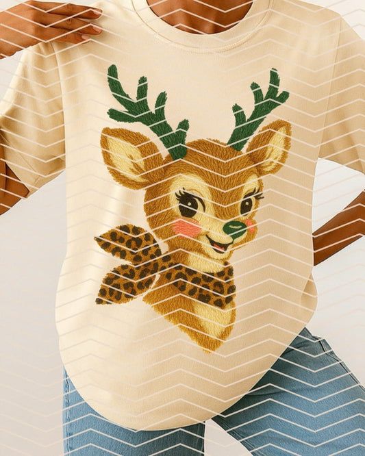 Leopard Reindeer Graphic Tee