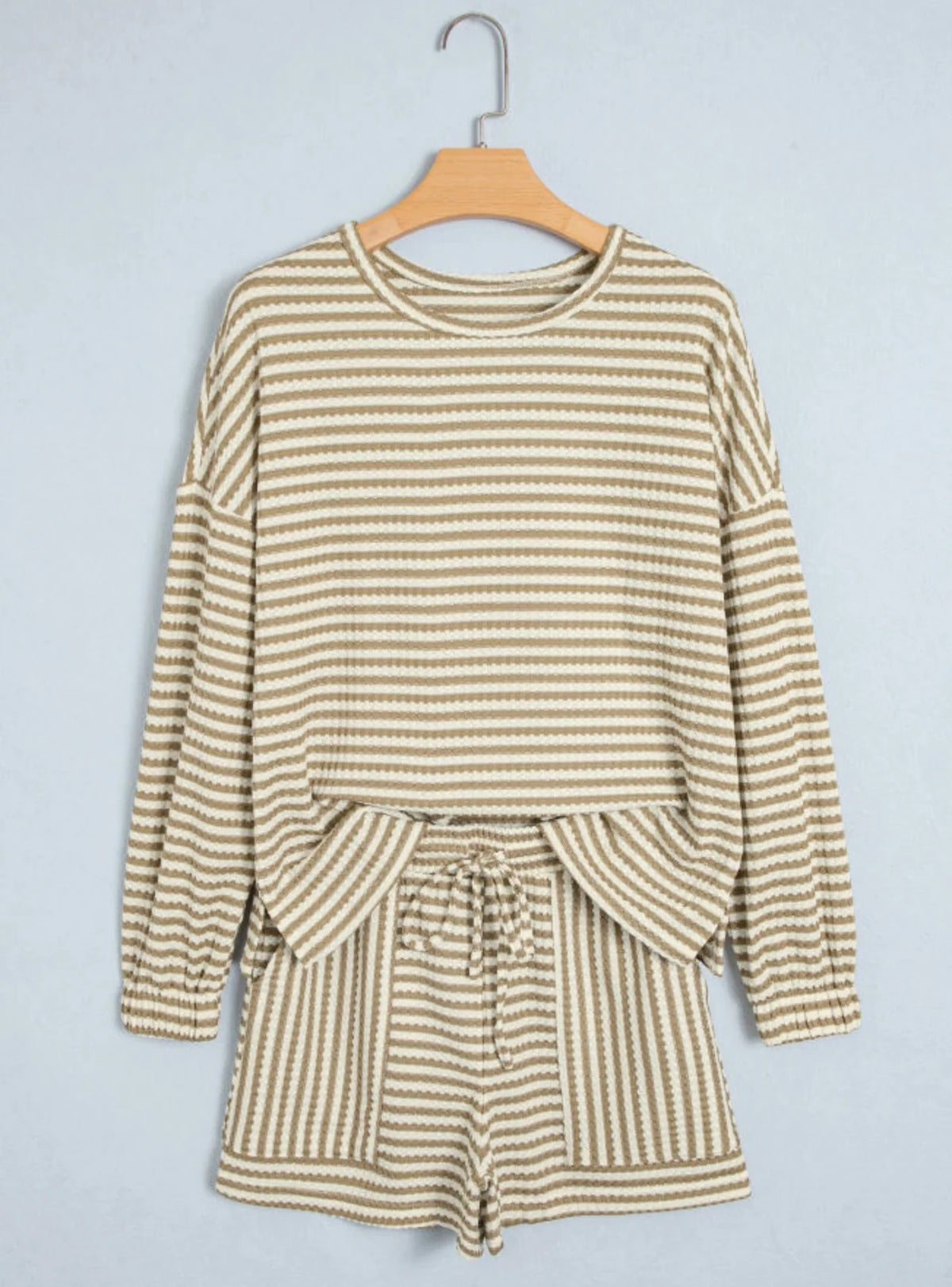 *PREORDER* Stripe Textured Long Sleeve Set