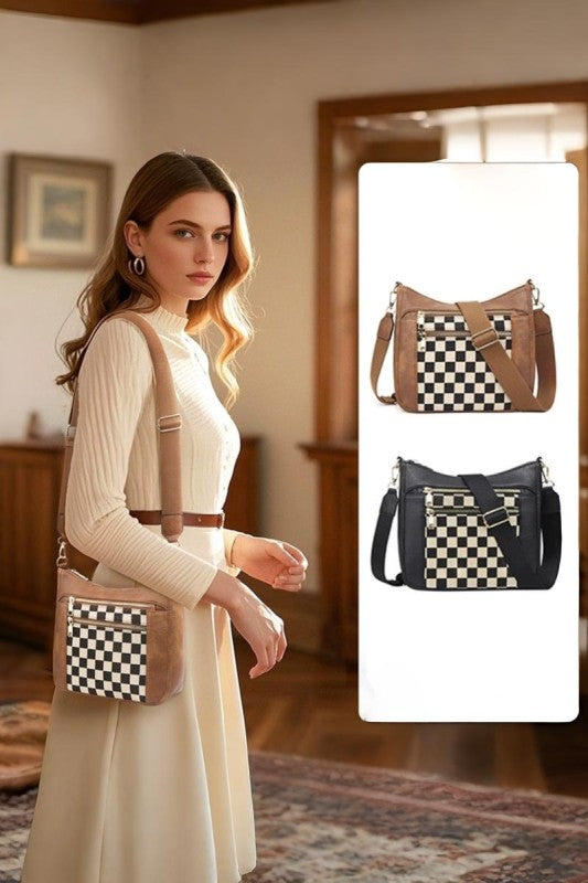Checker Canvas Messenger Bag