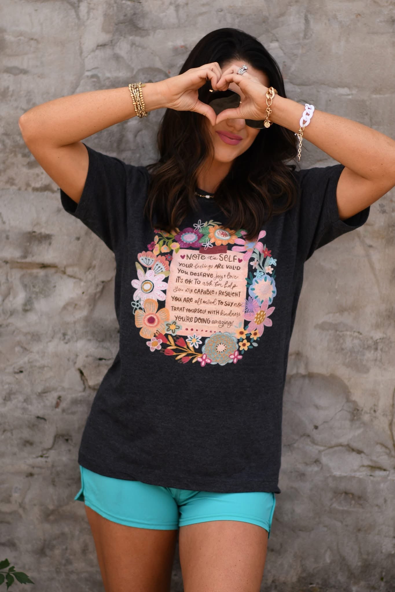 Note To Self Floral Graphic Tee