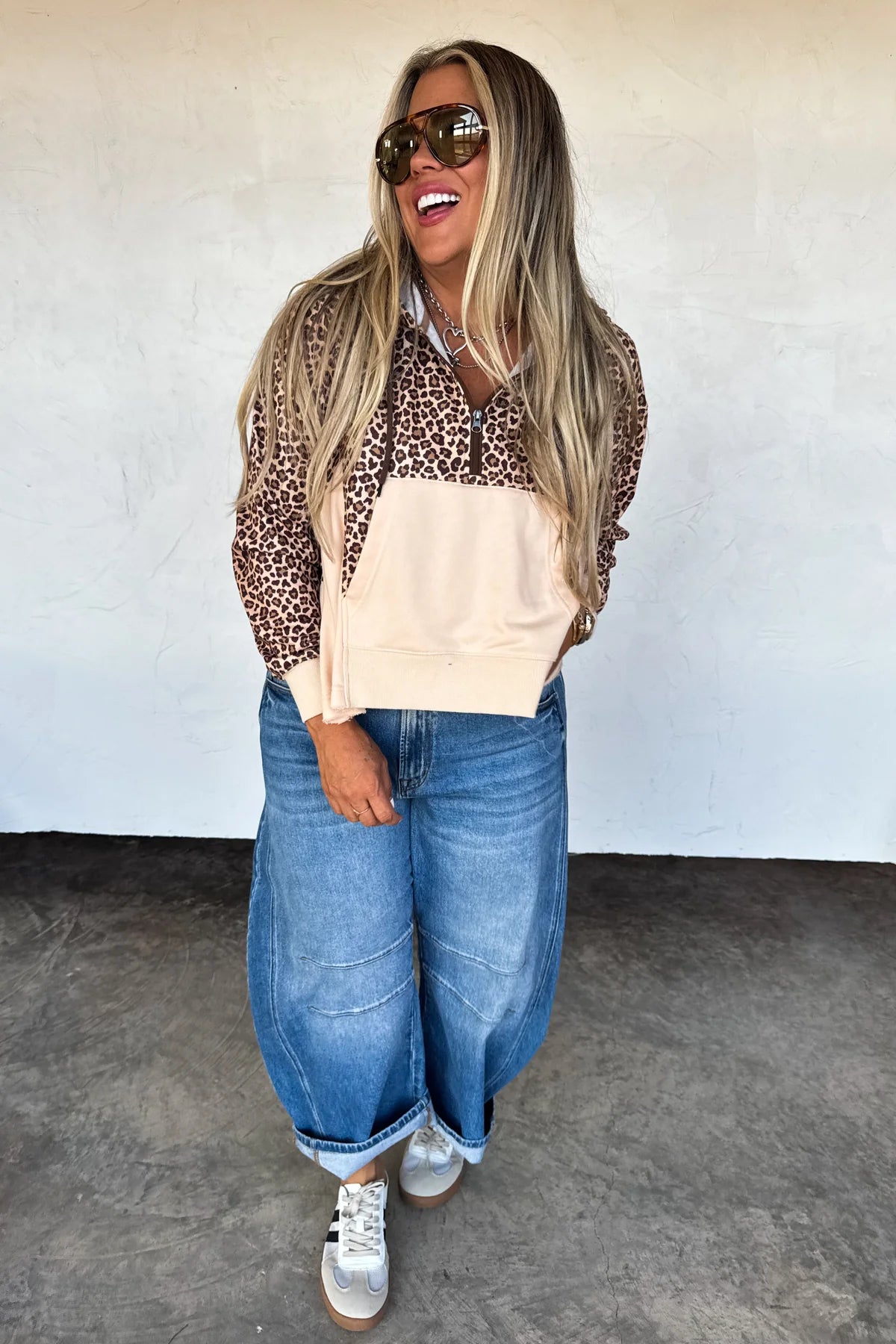 Cheetah Half Zip Pullover