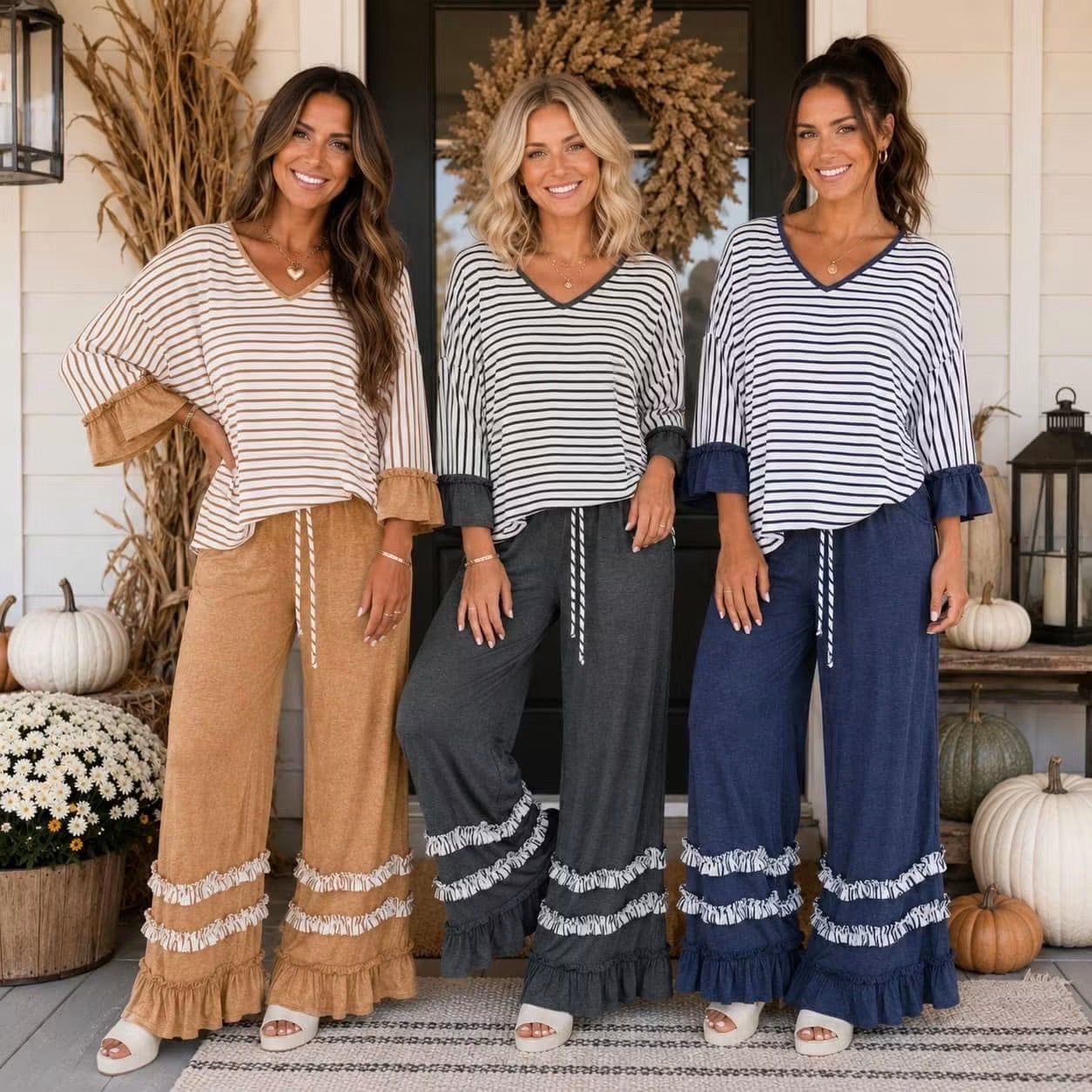 *PREORDER* Stripe Ruffle Pants Set