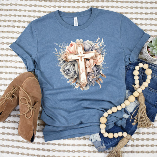 Floral Cross Graphic Tee