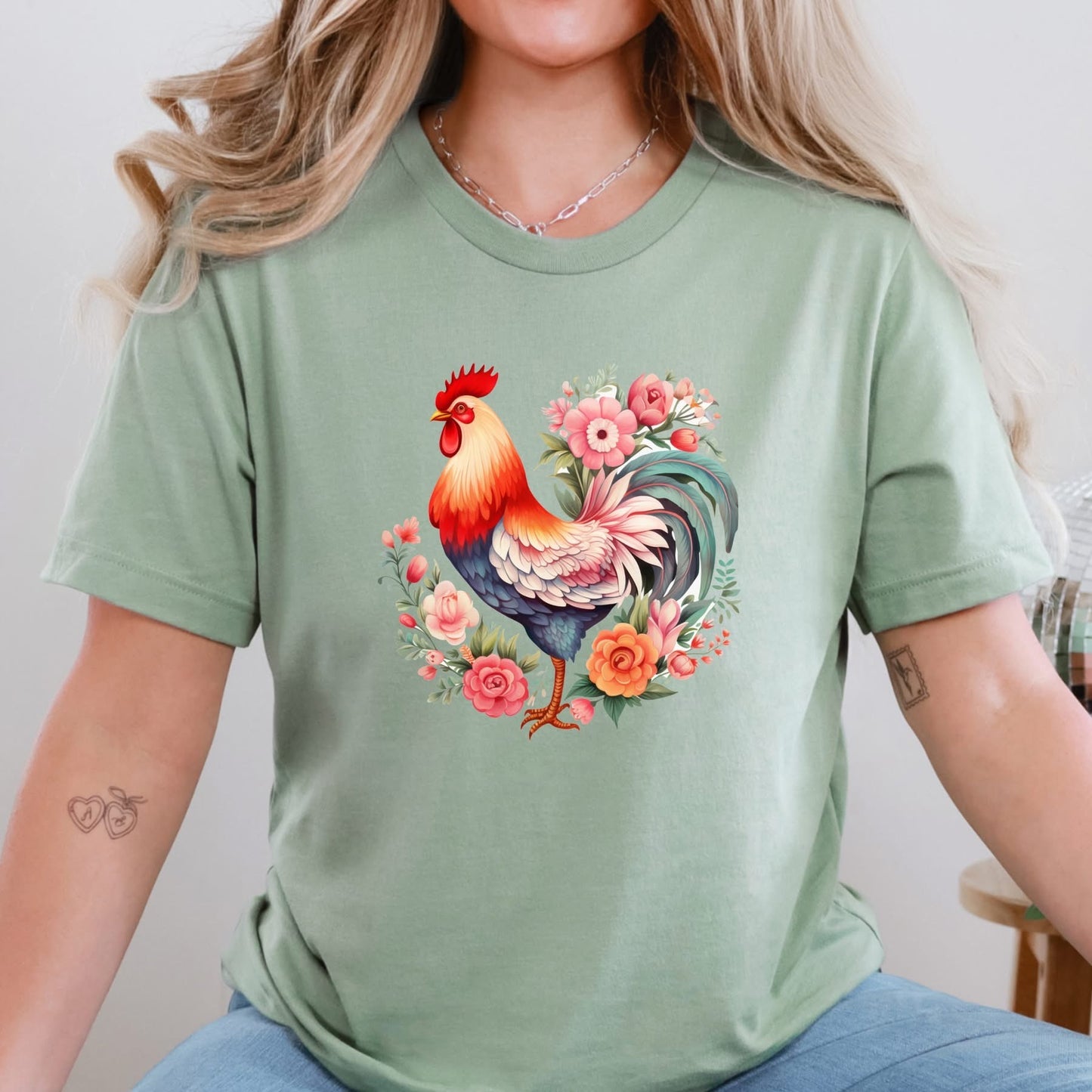 Floral Chicken Graphic Tee
