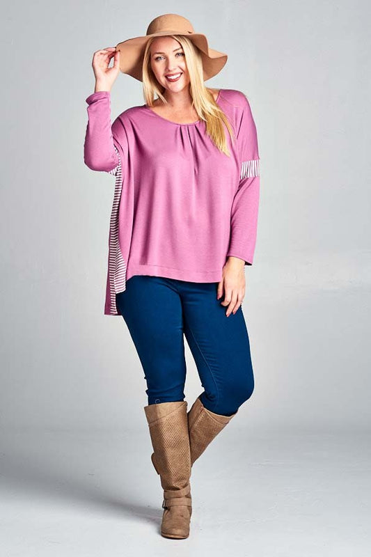 Rose Purple Tunic Top Plus+