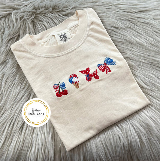 Trendy Patriotic Embroidery Tee/Sweatshirt