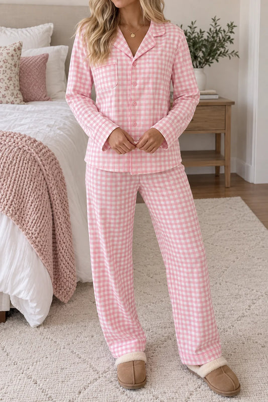 *PREORDER* Pink Plaid PJ Set