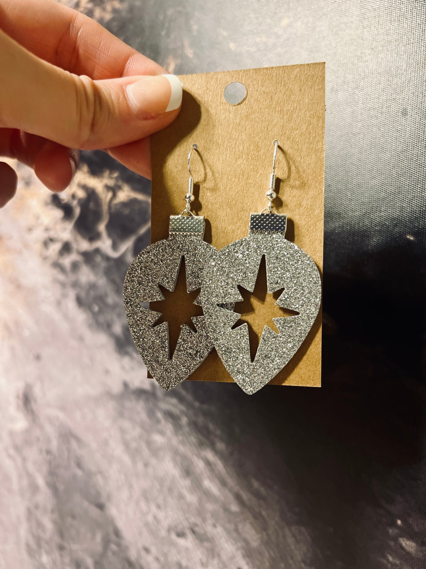 Glitter Christmas Ornament Earrings