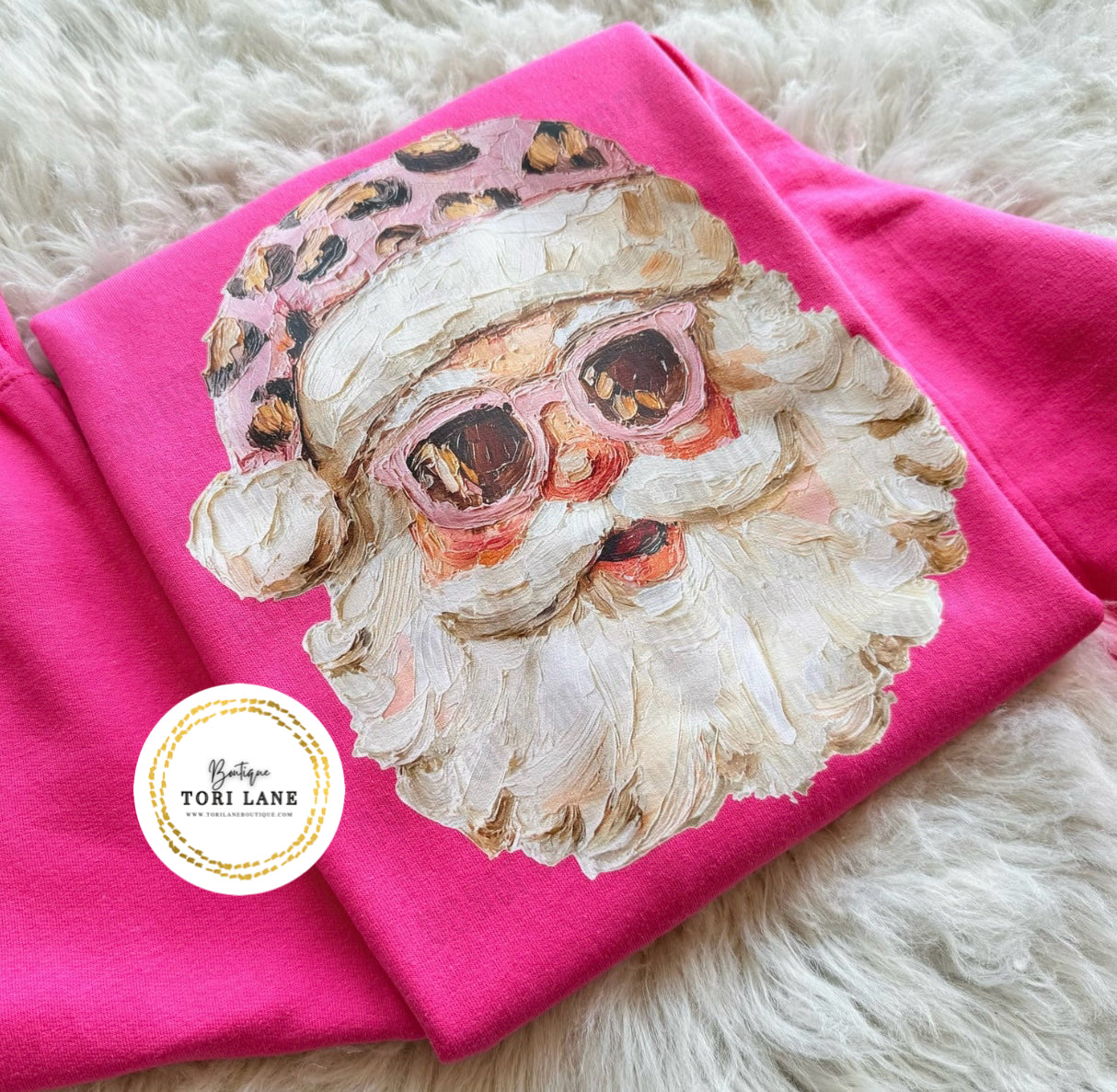 Faux Painted Santa Graphic Sweatshirt