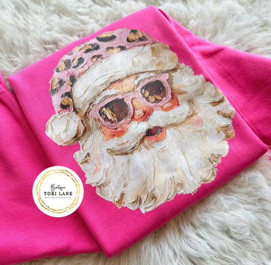 Faux Painted Santa Graphic Sweatshirt