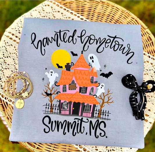 Custom Haunted Hometown Graphic Tee