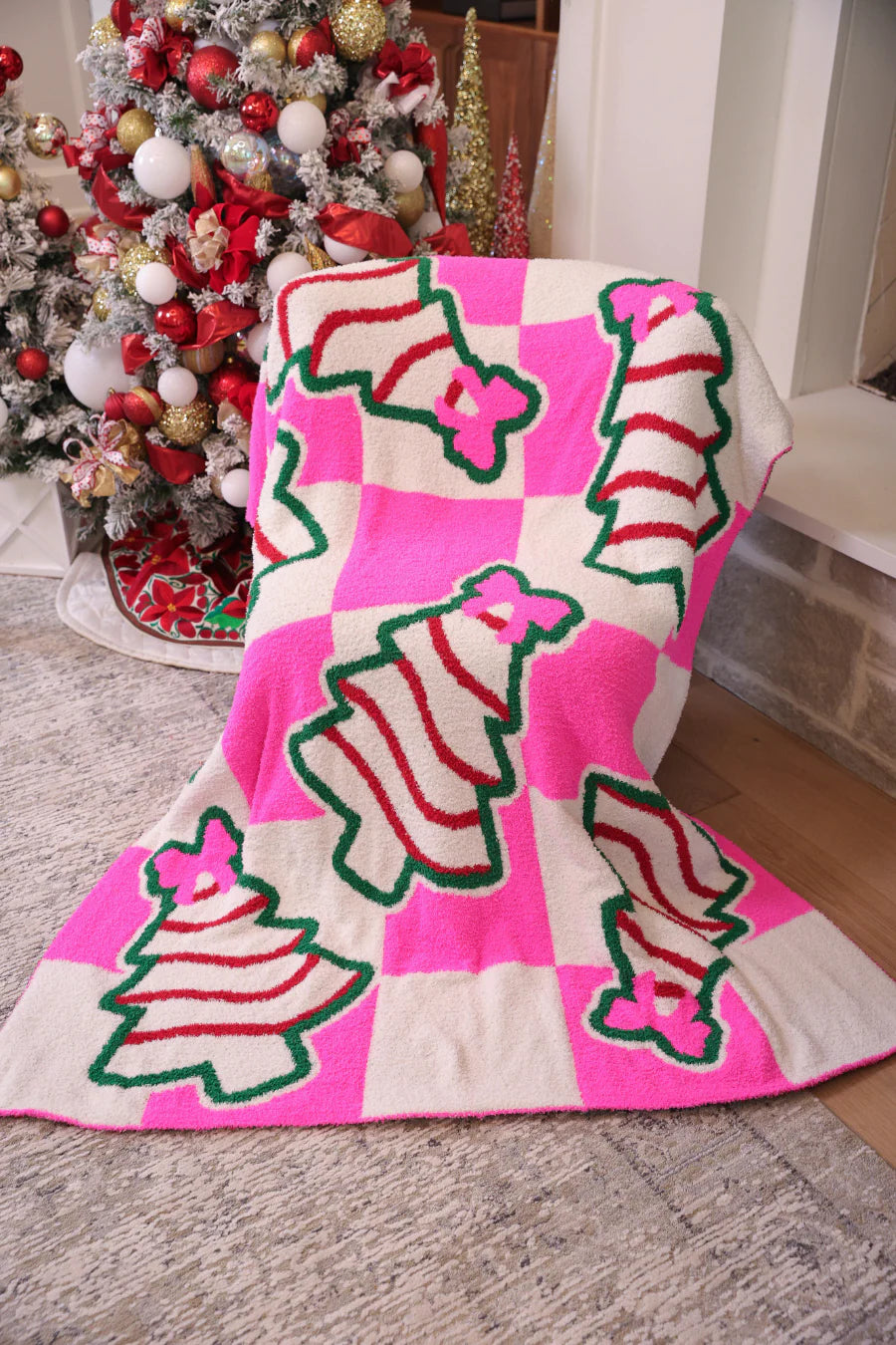 Special Edition Checkered Bow Christmas Treat Blanket