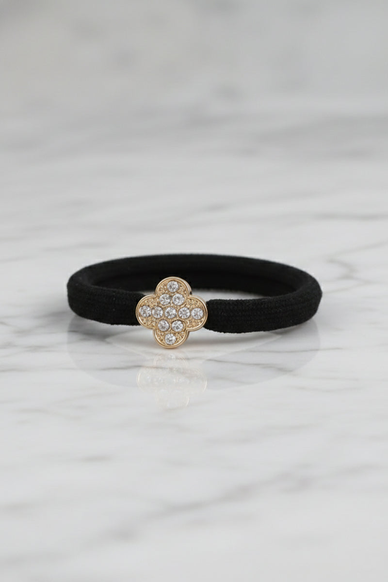 Gold Four Leaf Hair Tie