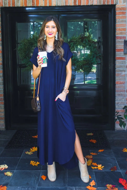 Navy T-Shirt Maxi Dress
