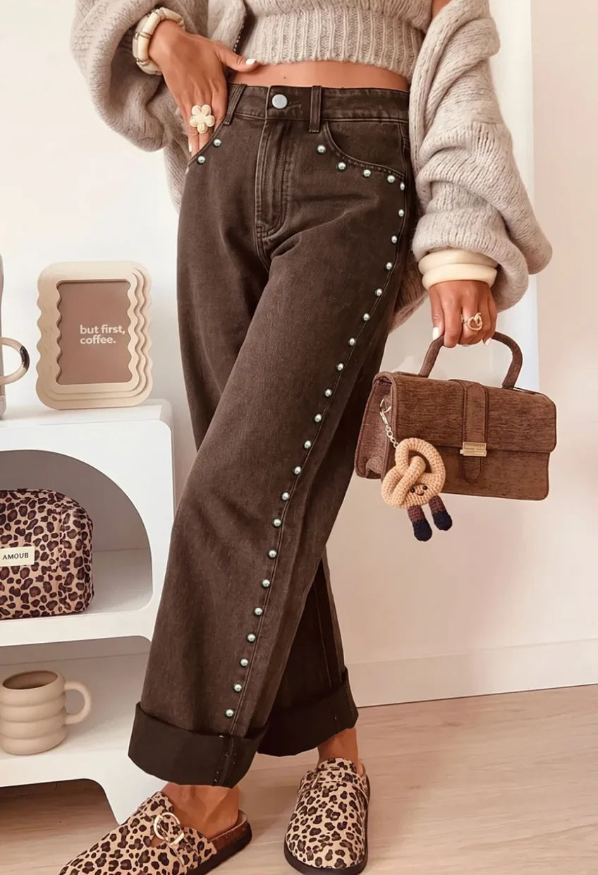 *PREORDER* Studded Detail Jeans