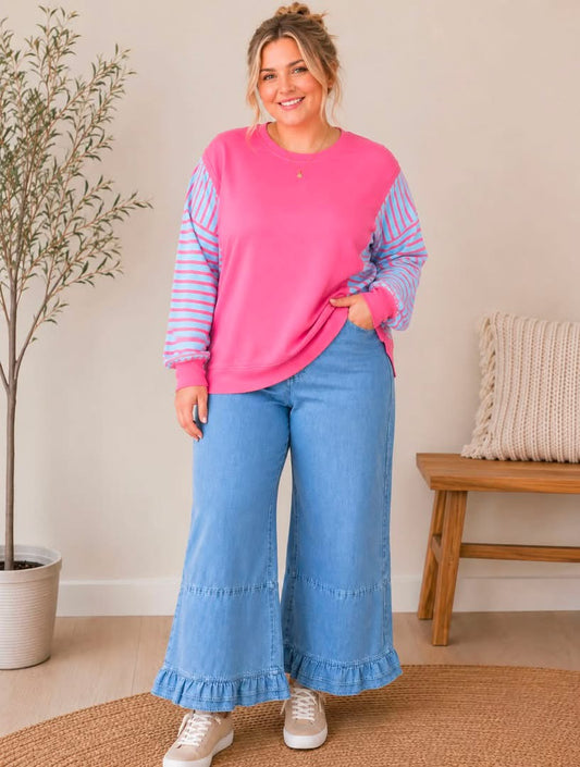 *PREORDER* Blue Ruffle Plus Jeans
