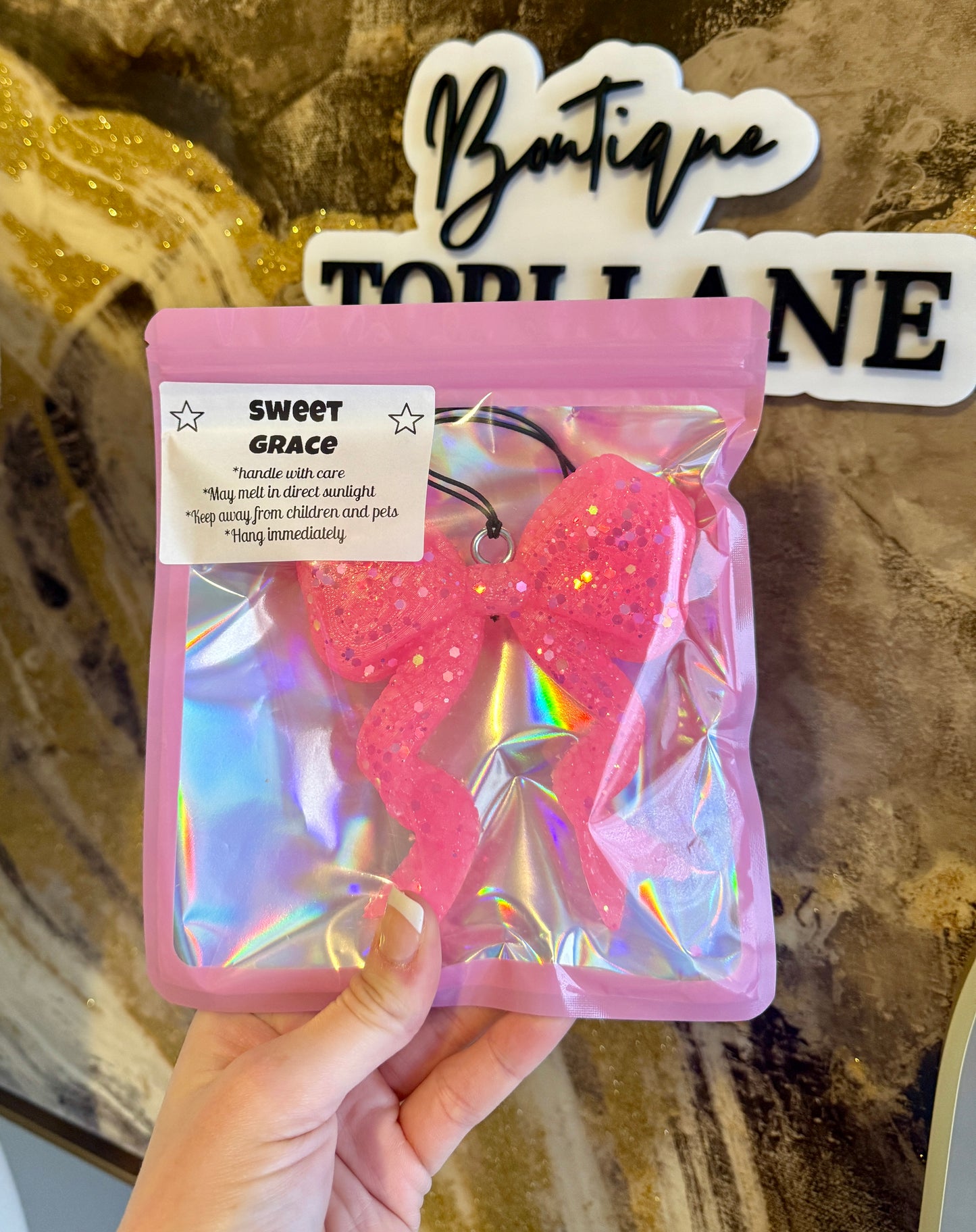 Girly Bow Air Freshie (Sweet Grace Scent)